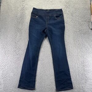 Pioneer Jeans Womens M Blue Cotton Denim Jegging Bootcut Leg Pull-On Embroidered